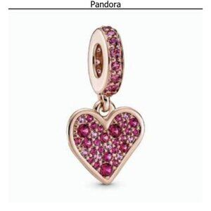 Pandora Pink Crystal Heart Bracelet Charm